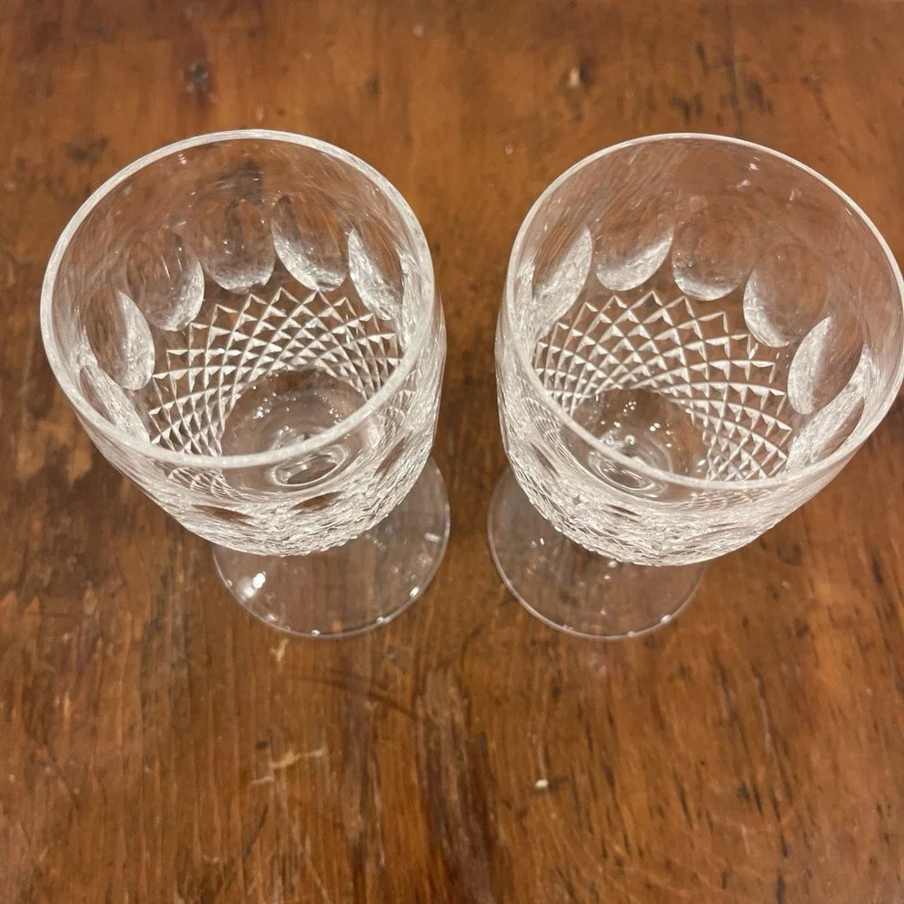 2 - Waterford Crystal Colleen Pattern - Short Stem Claret Wine Glasses 4 3/4